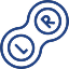 Blue badge with a checkmark and a clock, symbolizing verification and time.