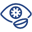 Eye icon with a leaf, symbolizing eye care or vision health.