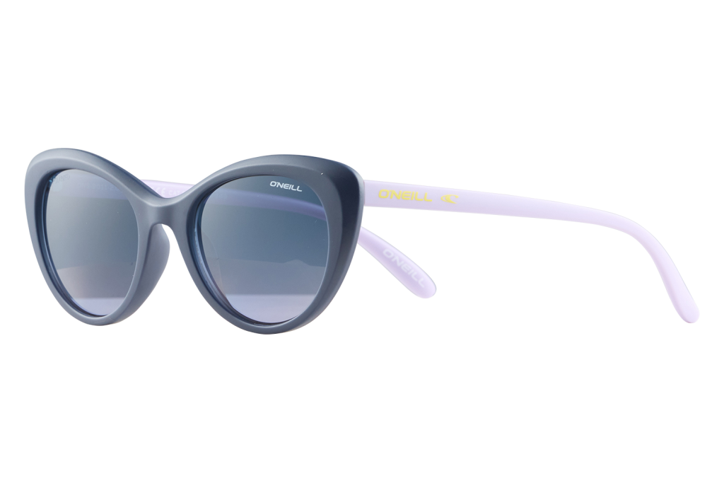 Purple-framed sunglasses with dark lenses and O'Neill branding on the arms (lavender temples).