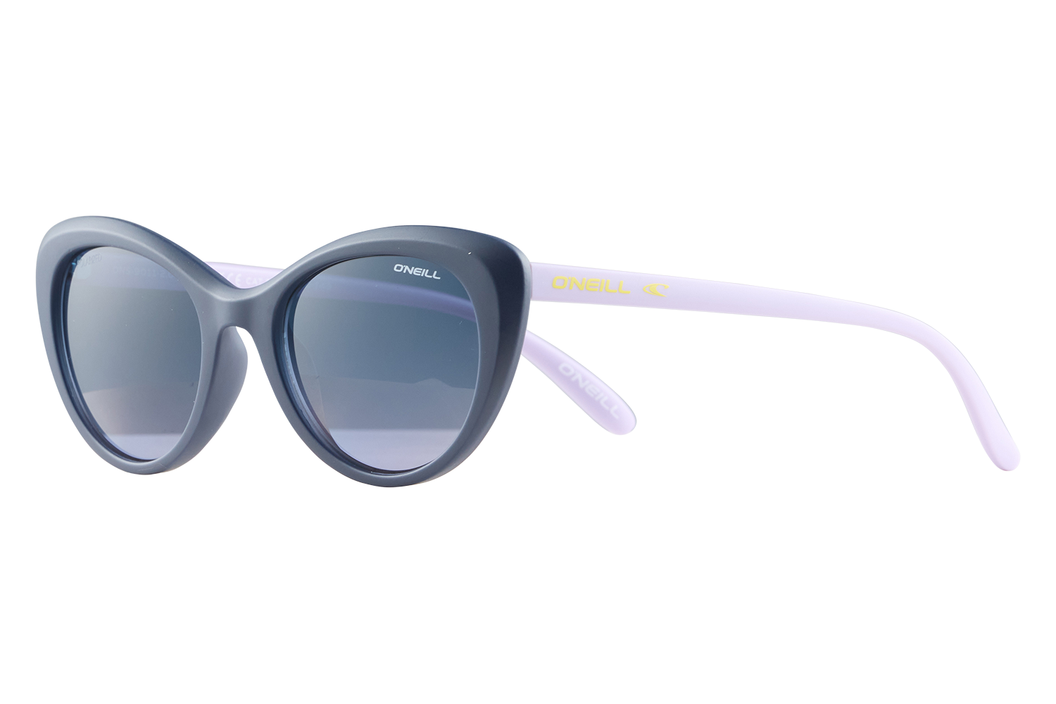 Purple-framed sunglasses with dark lenses and O'Neill branding on the arms (lavender temples).